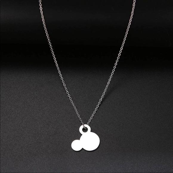 SILVER Minimalist Mickey ♡ Stainless Steel Necklace GIFT - Picture 1 of 4